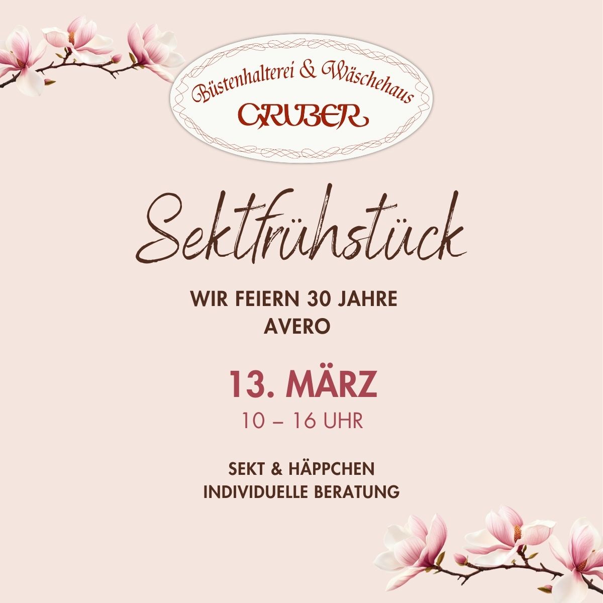 Sektfrühstück in unserer Büstenhalterei und Wäschehaus